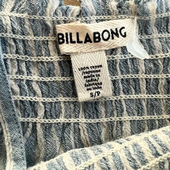 BILLABONG Tank Top Womens S Striped Gauze Cropped Smocked Spaghetti - NWT - Picture 4 of 5